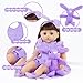 18INDC 11 Pcs Baby Doll Clothes with Purple Floral Design Baby Doll Bassinet Accessories for 1618 Inch Baby Doll Baby Doll Clothes Outfit Accessories Fit Reborn Baby Doll - Image 4