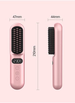 Tornado Keratiner 5000 mAH Cordless Hair Straightener Brush - Upgrade Portable Straightening Brush for Travel, Mini Hot Straightening Comb for Women, Ceramic Coating, Lightweight for Touch-ups,Anti-Scald, PINK  - Image 3