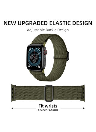 مجموعة من 4 أشرطة مرنة قابلة للتمدد متوافقة مع أساور ساعة Apple Watch مقاس 49 مم و46 مم و45 مم و44 مم و42 مم، حزام مضفر مرن من النايلون الناعم لسلسلة iWatch 10 9 8 7 6 5 4 3 2 1 SE Ultra 2 - view 2