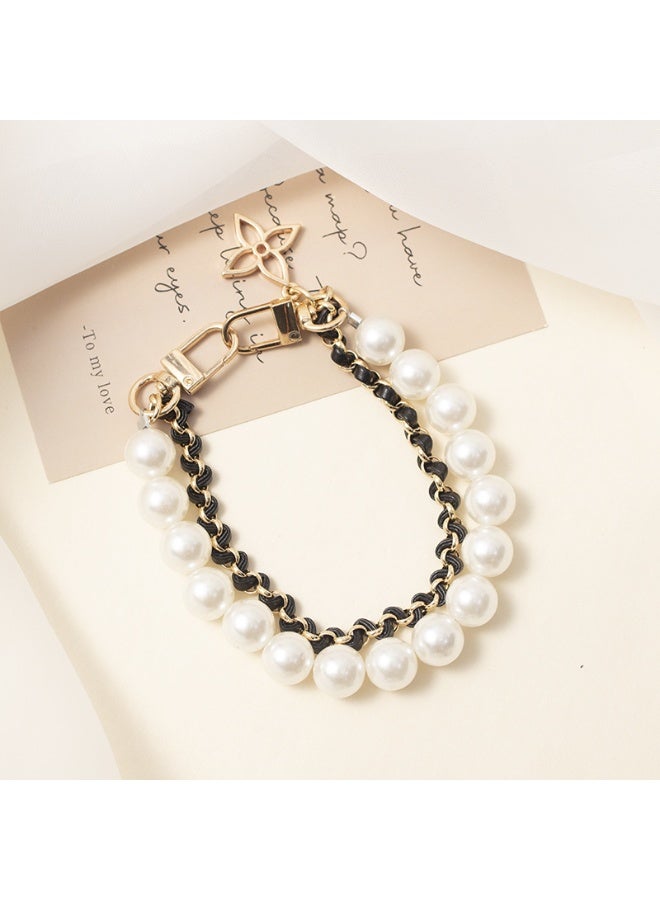 NIBEMINENT Beaded Phone Lanyard, Anti Lost Removable Wrist Strap, String Of Pearls Bracelet Pendant, Phone Keychain Lanyard