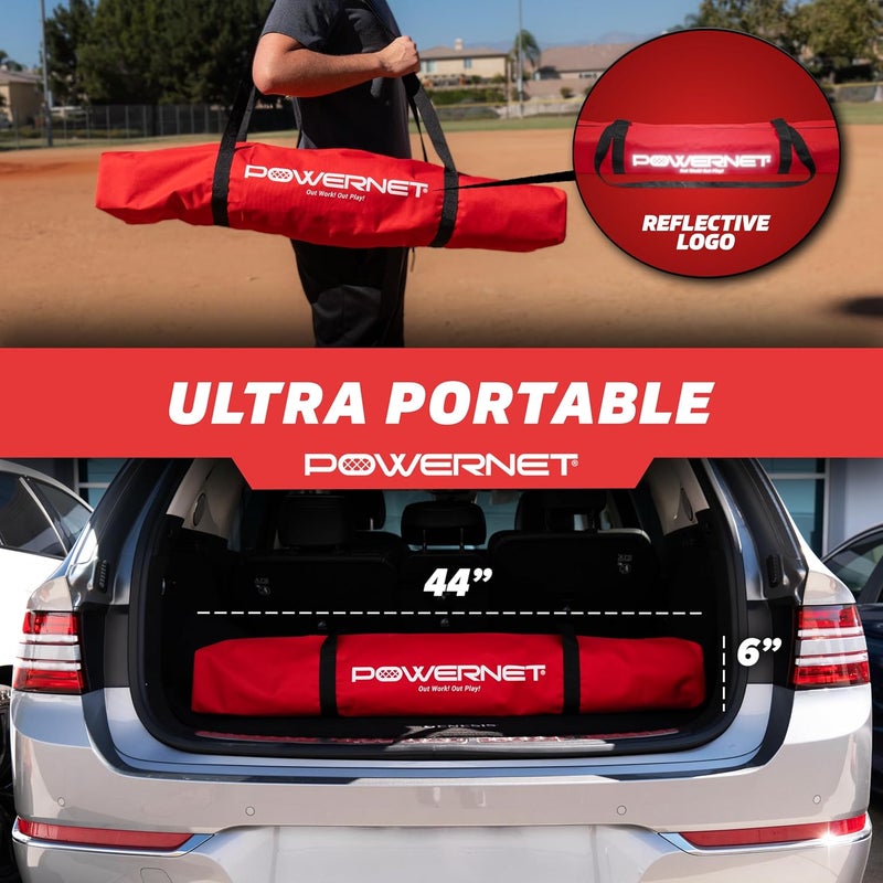 PowerNet 7x7 FT Pitch-Thru Protection Pitching Screen for Softball, 49 Sq Ft Barrier Net Only or Net + Frame, Portable Pitching & Batting Practice Net, Open Area in Net for Ball to Pass Through - Image 5