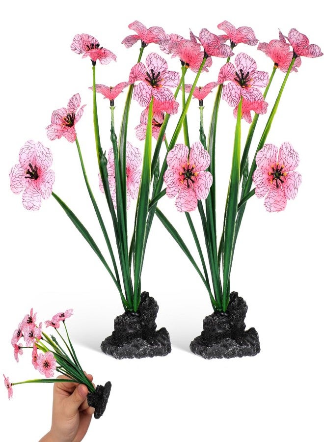 ياردوي قطعتان من نباتات الزينة الاصطناعية لأحواض السمك، نباتات صناعية لتزيين سطح المكتب وحوض سمك بيتا، ديكور منزلي ومكتبي - Image 1