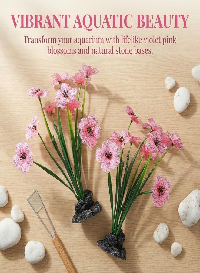 ياردوي قطعتان من نباتات الزينة الاصطناعية لأحواض السمك، نباتات صناعية لتزيين سطح المكتب وحوض سمك بيتا، ديكور منزلي ومكتبي - Image 3