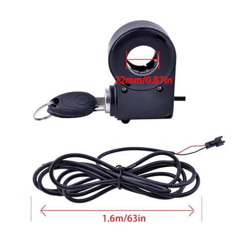 Chokayaky Universal Bike Key Ignition 12V-96V Ebike Ignition Switch with Key Superior Anti-Theft Electric Scooter Key Switch 2 Wires Electric Scooter Ignition Lock Key Switch Scooter Key Ignition Replacement - Image 4