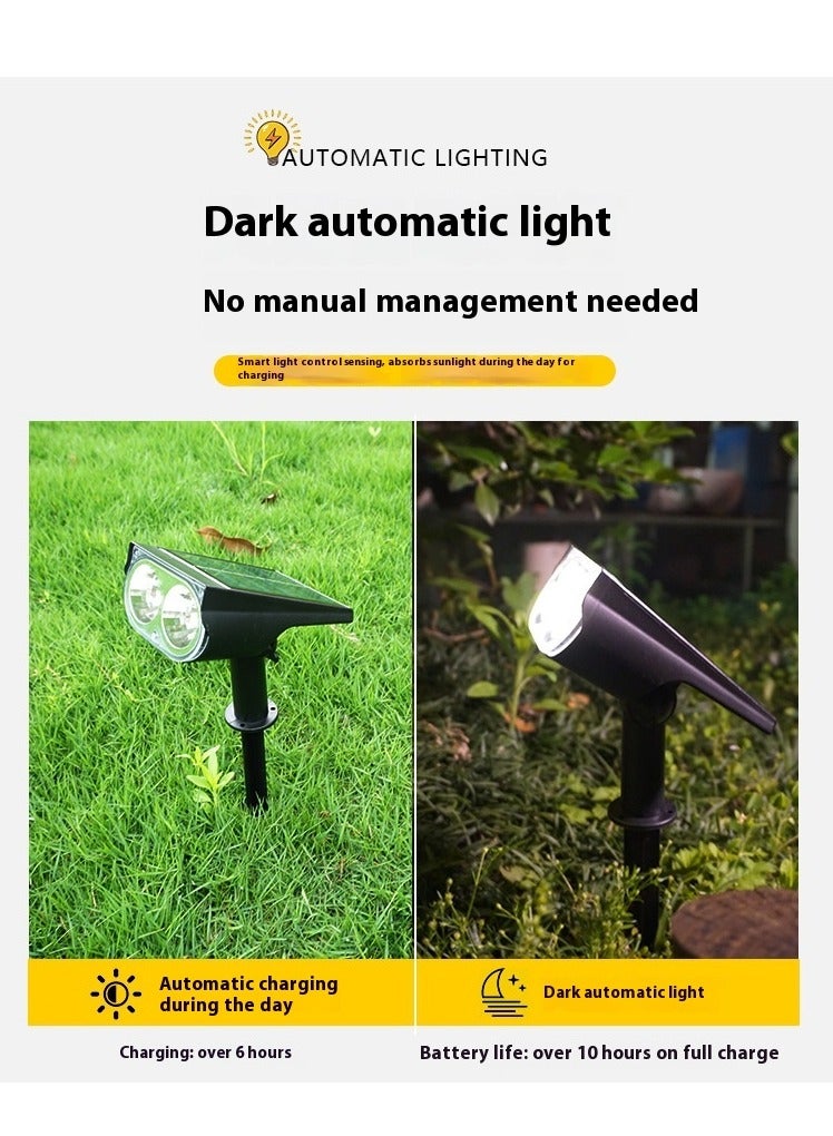 SISGL مصباح حديقة LED شمسي خارجي، أضواء كاشفة شمسية للحديقة الخارجية، أضواء مناظر طبيعية شمسية مقاومة للماء IP65 2 في 1، أضواء حائط حديقة شمسية قابلة للتعديل باللون الأبيض البارد لتزيين الفناء ومسار السباحة والشرفة وممر الحديقة. - Image 4