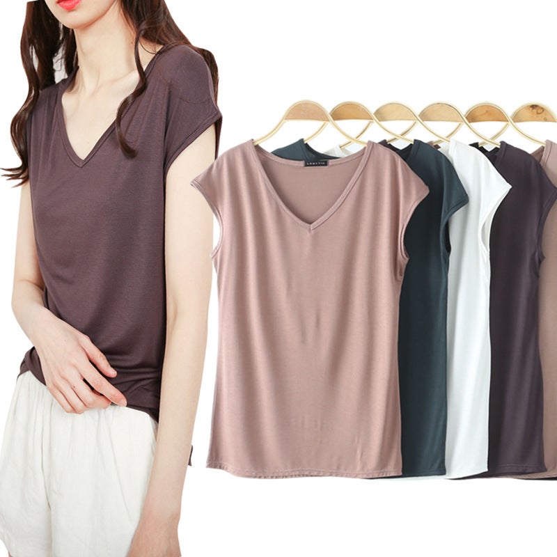 Women's V-Neck Sleeveless T-Shirt - Image 1