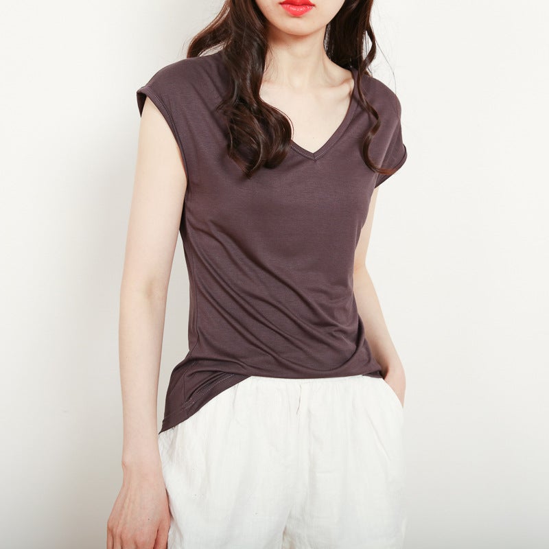Women's V-Neck Sleeveless T-Shirt - Image 2