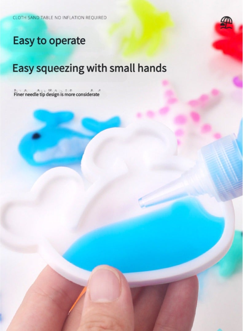 مجموعة ألعاب خرز قزم الماء السحري، مجموعة صنع يدوية إسفنجية، مخلوق بحري هلامي، مجموعة صناديق حسية، مجموعة من 8 ألوان، أنشطة إبداعية للأطفال والأطفال من سن 4 سنوات فما فوق، مجموعة متنوعة من المحيط - Image 5