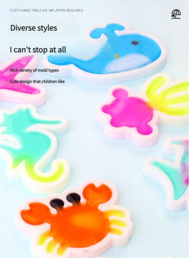 مجموعة ألعاب خرز قزم الماء السحري، مجموعة صنع يدوية إسفنجية، مخلوق بحري هلامي، مجموعة صناديق حسية، مجموعة من 8 ألوان، أنشطة إبداعية للأطفال والأطفال من سن 4 سنوات فما فوق، مجموعة متنوعة من المحيط - Image 4