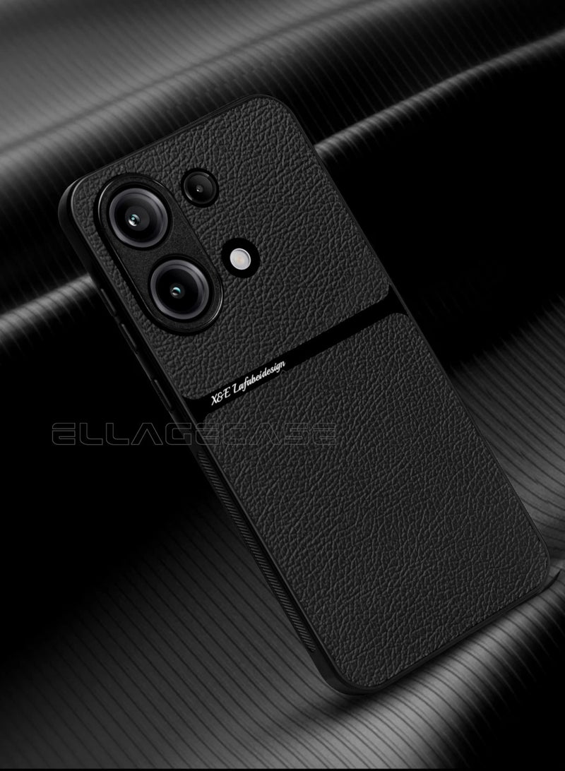 ELLAGECASE Business Class Case for Xiaomi Redmi Note 13 4G, Ultra-Thin, Built-in Magnetic Plate, Wireless Charging, Shockproof, Full Camera Lens Protection - Image 4