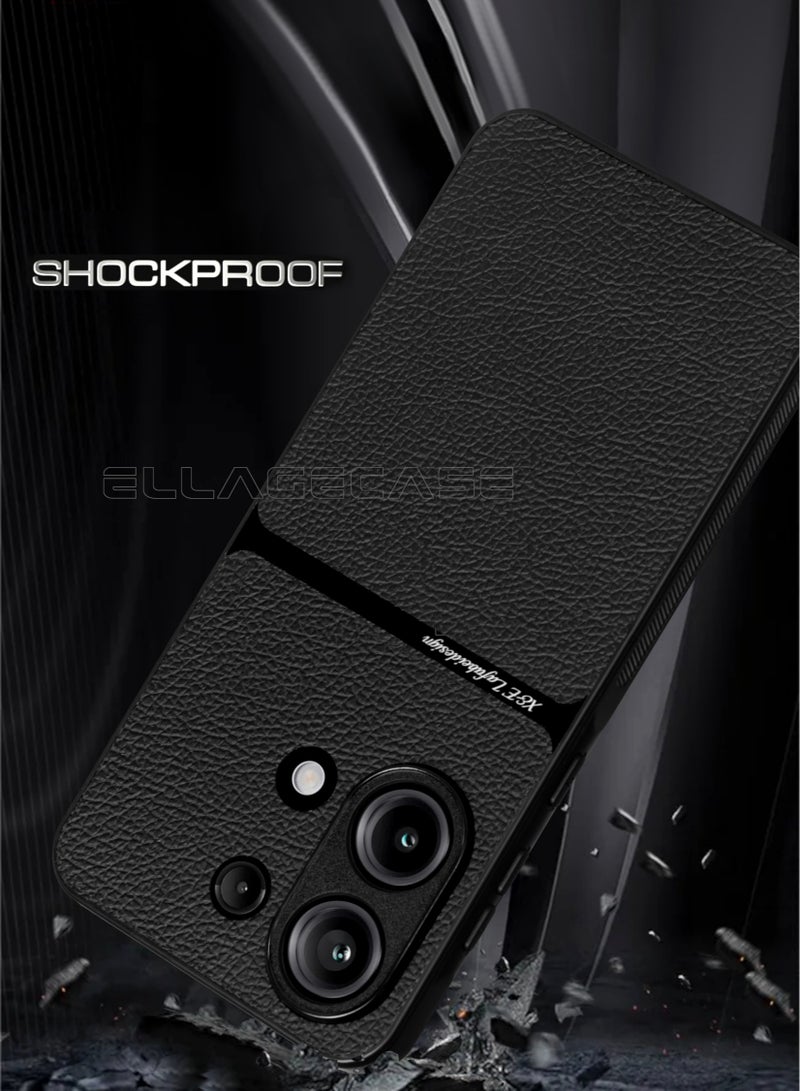 ELLAGECASE Business Class Case for Xiaomi Redmi Note 13 4G, Ultra-Thin, Built-in Magnetic Plate, Wireless Charging, Shockproof, Full Camera Lens Protection - Image 2