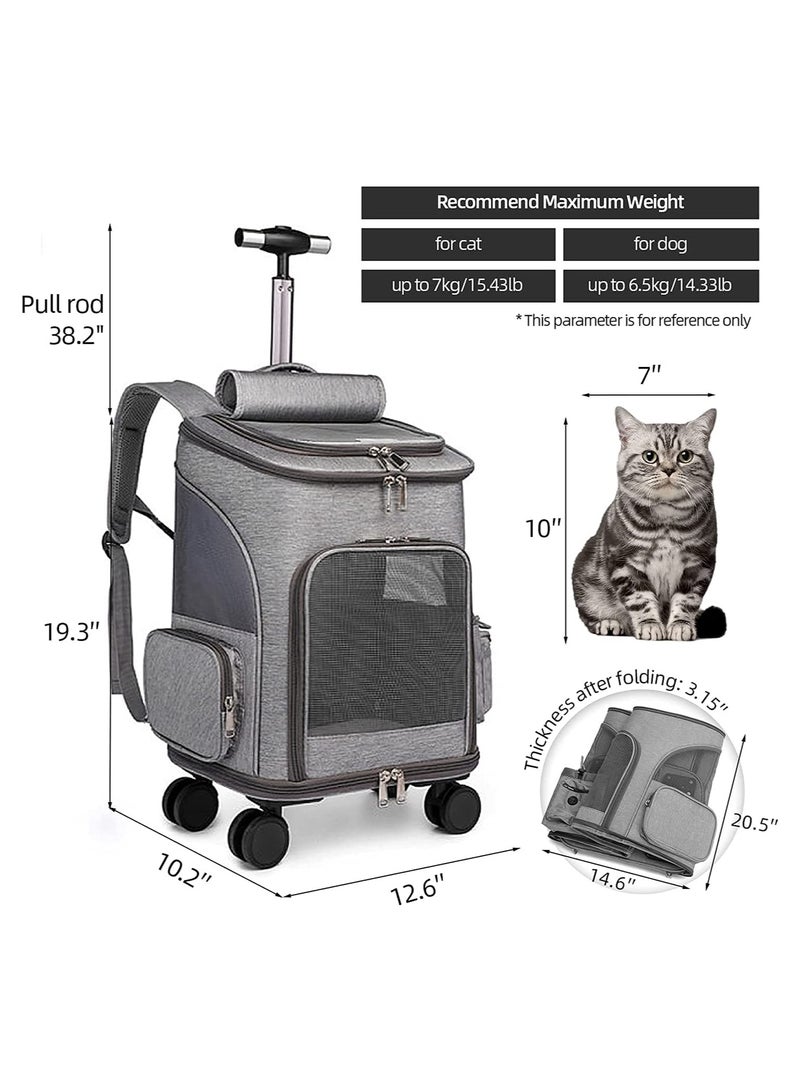 GT-Wheel Pet Carrier Backpack Expandable Collapsible Dog Backpack Carrier for Small Dogs Cats, Breathable Pet Backpack Bag for Travel  - Image 2
