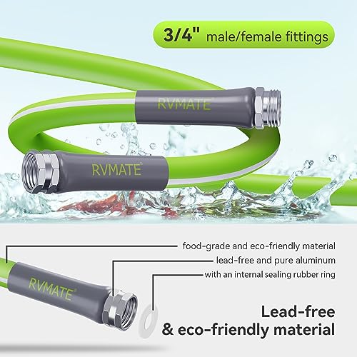 RVMATE RV Water Hose 75FT, 5/8” Inner Diameter Drinking Water Hose Lead-ree, No Leaking Garden Hose For RV/Trailer/Camping, RV Accessories - Image 2