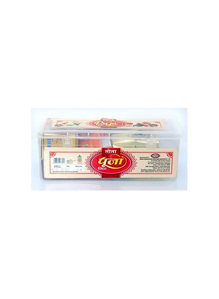 TOTA Complete Puja Samagri Kit with Kumkum, Kalava and Other Puja Items. Set of 21 Pooja Products in Transparent Box. - Image 4