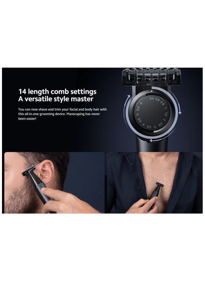 Xiaomi - Uniblade Trimmer Bhr7051Gl – 3-Blade Precision Shaver With 14 Length Settings, 40° Rotating Head, Skin Protection Cover, Wireless Charging, Long-Lasting Battery For Face And Body Grooming – Black - Image 1