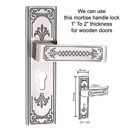Atom Heavy Duty Mortise Door Lock for Bedroom, Living Room, Main Door, Black Silver Finish | 3 Keys | 6 Lever Double Stage Lockset for House Hotel Office(O37KY) - Image 5