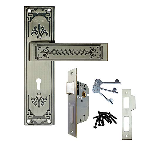 Atom Heavy Duty Mortise Door Lock for Bedroom, Living Room, Main Door, Black Silver Finish | 3 Keys | 6 Lever Double Stage Lockset for House Hotel Office(O37KY) - Image 2