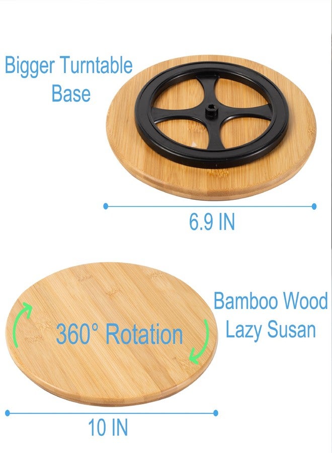 lengnoyp 10 Inch Bamboo Wood Lazy Susan Organizer for Cabinet, HENABLE Lazy Susan Spice Rack Turntable Organizer for Pantry, Dining Table, Kitchen, Countertop, Cupboard, Refrigerator, Home Decor - Image 5