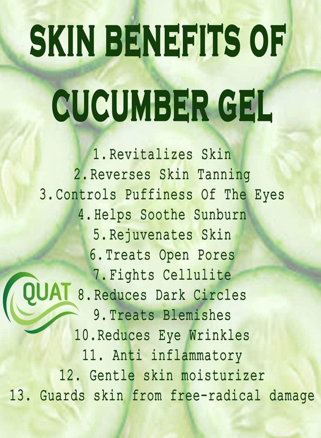 Quat Face Gel for Glowing Skin, Women, Men (Cucumber Gel) - Image 3