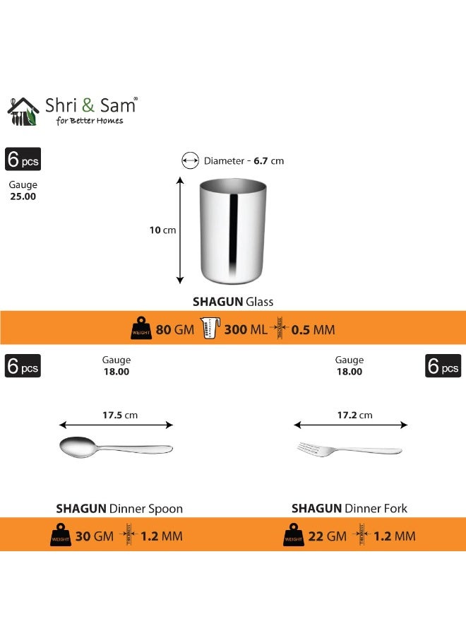 Shri & Sam Stainless Steel Shagun Dinner Set (36 Pcs Set) - Solid - Image 2