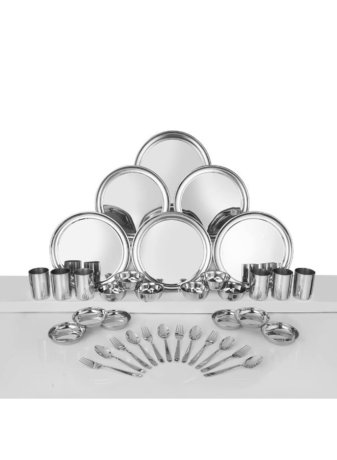 Shri & Sam Stainless Steel Shagun Dinner Set (36 Pcs Set) - Solid - Image 1