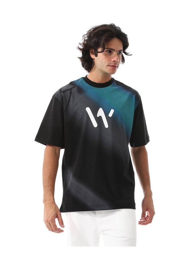 WHITE RABBIT Gradient Self Patterened T-Shirt - Image 1