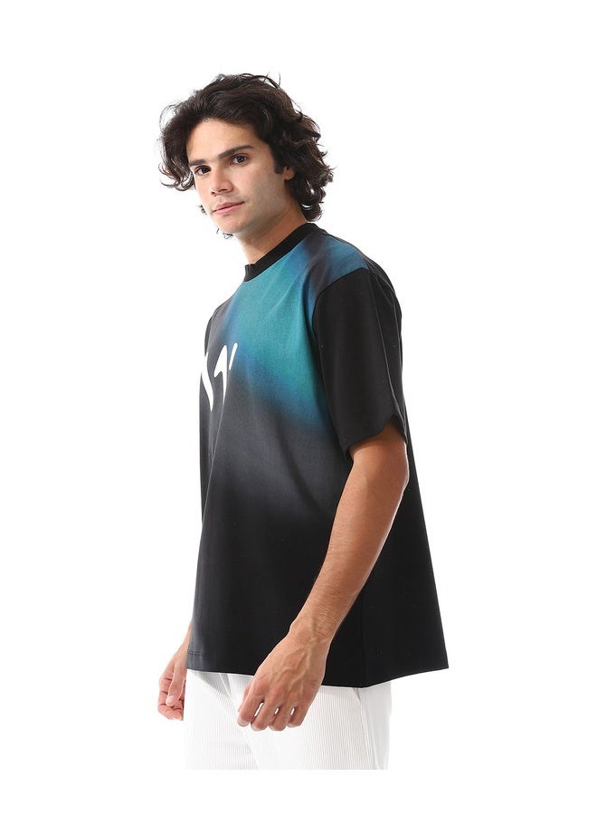 WHITE RABBIT Gradient Self Patterened T-Shirt - Image 2