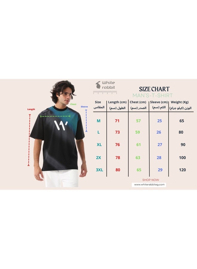 WHITE RABBIT Gradient Self Patterened T-Shirt - Image 5