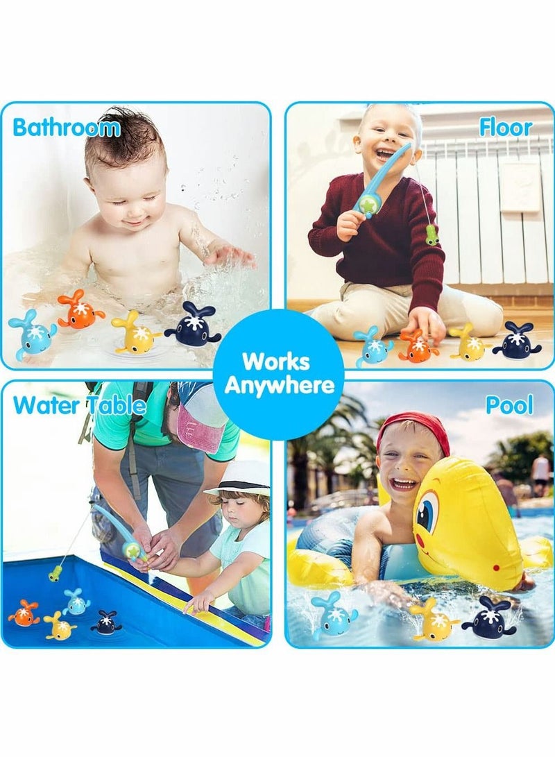 واي آند دي Bath Toys, Clockwork Swimming Whale, Magnetic Fishing Set with Rod, Infant Toddler Pool Bath, Bathtub Play, For Boys & Girls 3-9 Years Old, Gift Kids - Image 5