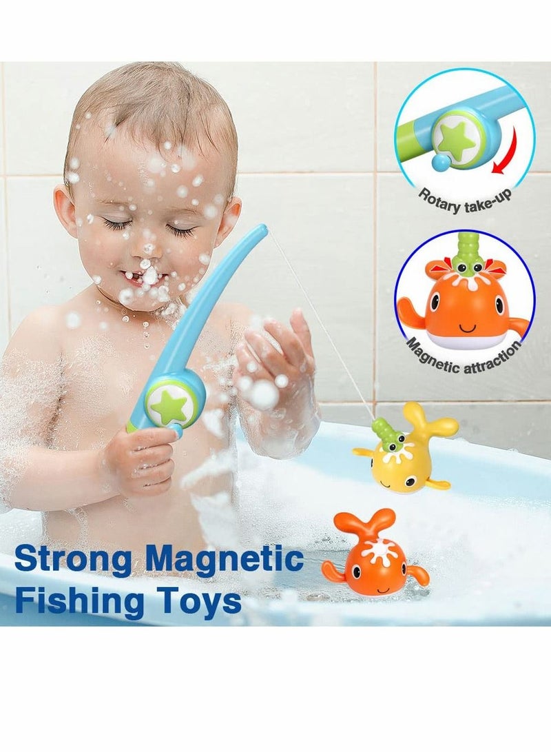 واي آند دي Bath Toys, Clockwork Swimming Whale, Magnetic Fishing Set with Rod, Infant Toddler Pool Bath, Bathtub Play, For Boys & Girls 3-9 Years Old, Gift Kids - Image 4