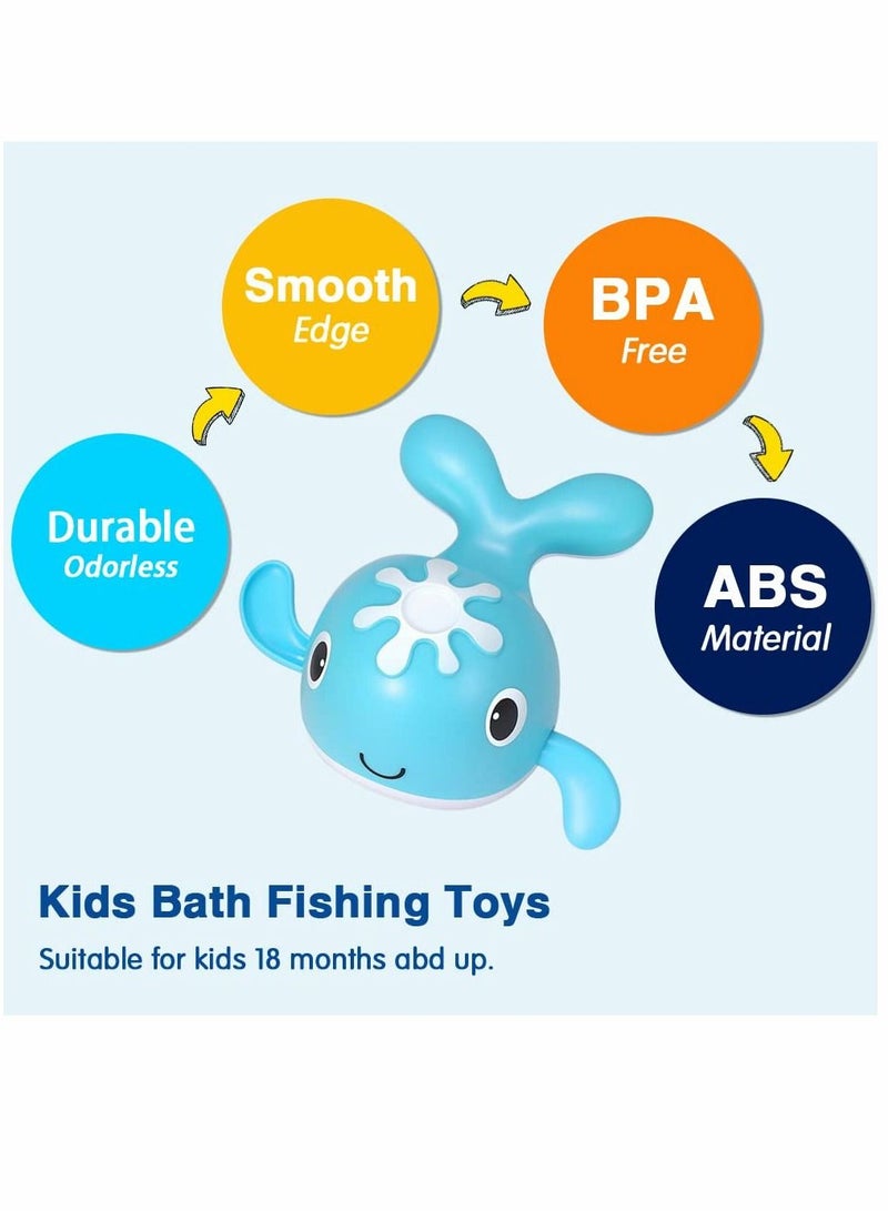 واي آند دي Bath Toys, Clockwork Swimming Whale, Magnetic Fishing Set with Rod, Infant Toddler Pool Bath, Bathtub Play, For Boys & Girls 3-9 Years Old, Gift Kids - Image 3