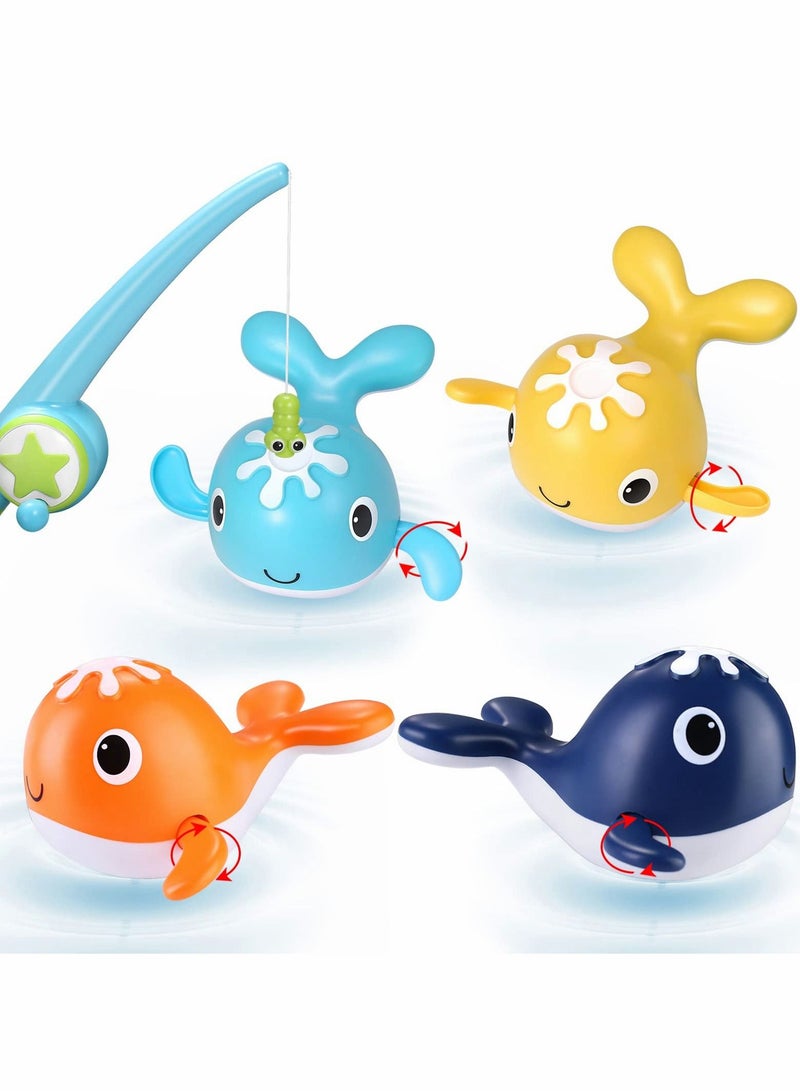 واي آند دي Bath Toys, Clockwork Swimming Whale, Magnetic Fishing Set with Rod, Infant Toddler Pool Bath, Bathtub Play, For Boys & Girls 3-9 Years Old, Gift Kids - Image 1
