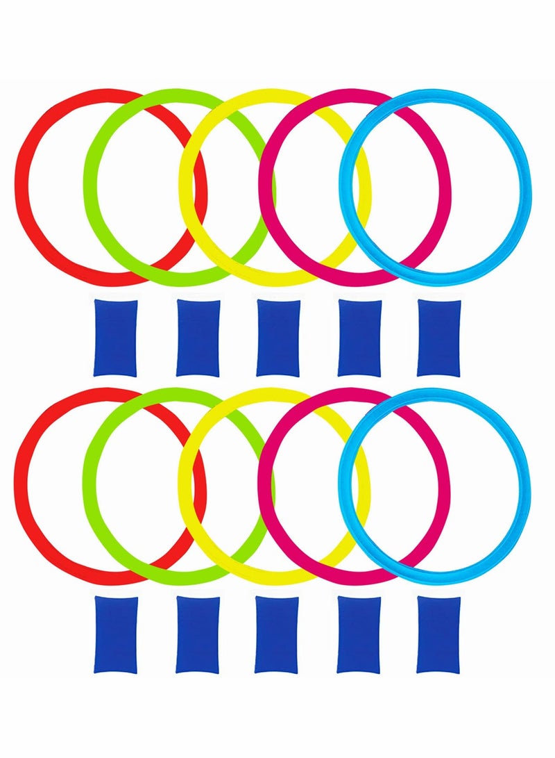 10Pcs Nylon Ring Toss Game Set for Kids Outdoor Carnival and Birthday Parties Agility Training Fun  - Image 1