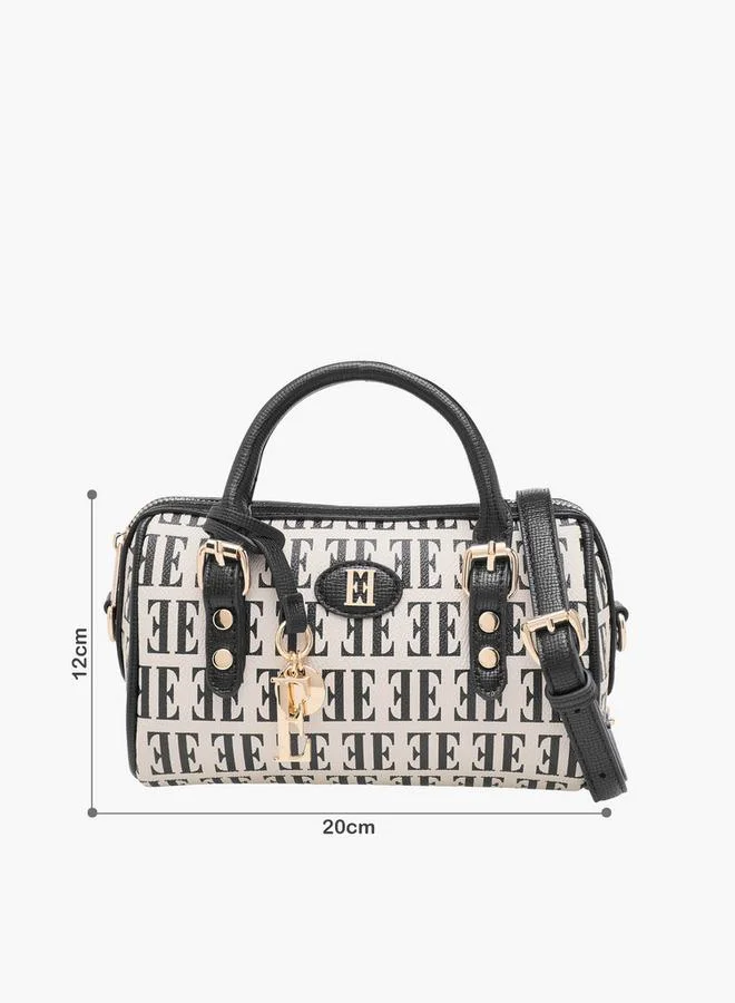 ايل حقيبة يد بطبعة شعار مع حزام قابل للفصل