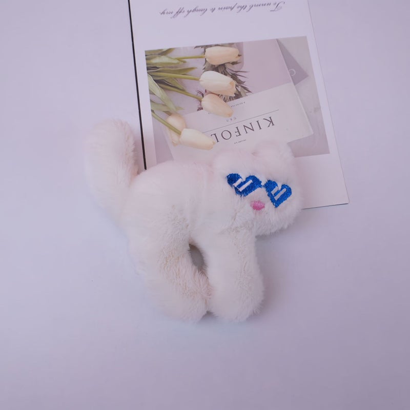 Funny Cat Plush Keychain with Glasses - Image 4