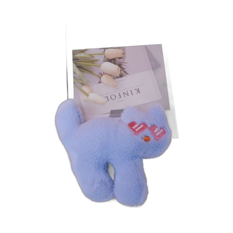Funny Cat Plush Keychain with Glasses - Image 5
