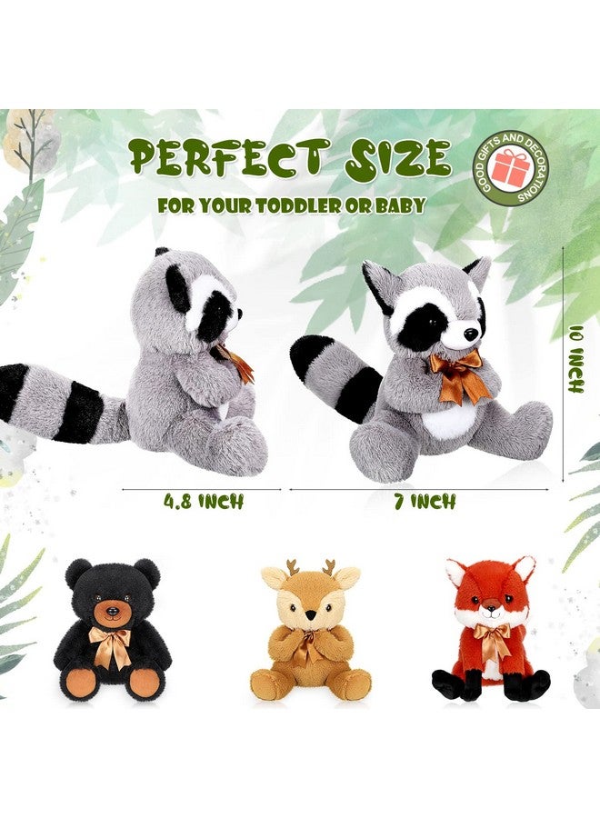 Zomiboo Woodland Stuffed Animal Jungle Animal Toy Set Including Plush Elk Fox Raccoon Black Bear Realistic Toy Woodland Forest Animals Mini Plush Wild Animals Toys - Image 2