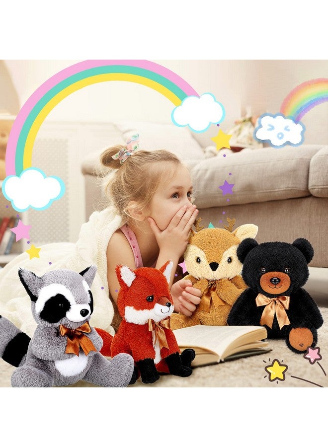 Zomiboo Woodland Stuffed Animal Jungle Animal Toy Set Including Plush Elk Fox Raccoon Black Bear Realistic Toy Woodland Forest Animals Mini Plush Wild Animals Toys - Image 5