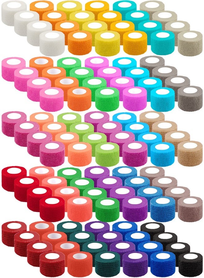 BQTQ 120 Rolls Self Adhesive Bandage Wrap 1 Inch Self Adherent Wrap Colored Wrap Tape Sticky Bandage Athletic Wrap Self Adhesive Wrap for Sports Vet Wrist Ankle Sprains(Rich Color - Image 1