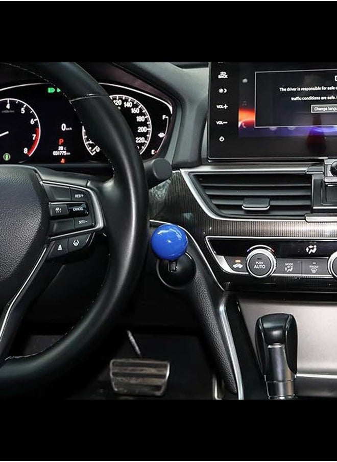 Car Push to Start Button Rocker, Fun Car Push Start Button Cover, Automotive One-Touch Start Button, Car Engine Start Stop Button Joystick Full Metal Ball-bar, Car Interior Accessories (Blue-1 pack)