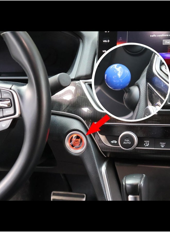 Car Push to Start Button Rocker, Fun Car Push Start Button Cover, Automotive One-Touch Start Button, Car Engine Start Stop Button Joystick Full Metal Ball-bar, Car Interior Accessories (Blue-1 pack)