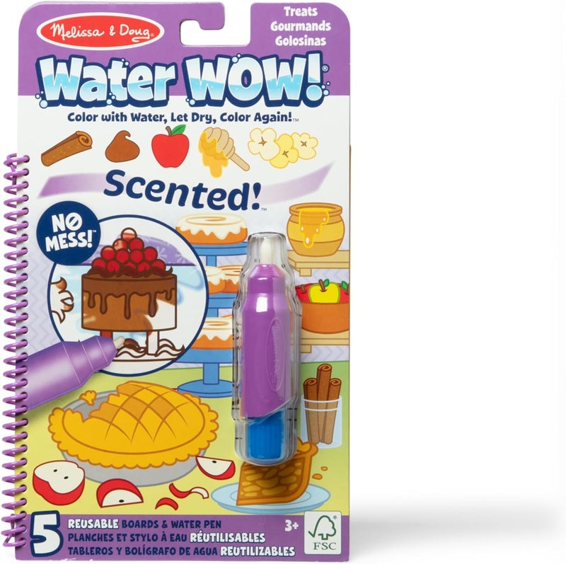 Melissa & Doug Water Wow - Treat Scented Reusable Water-Reveal Activity Pad with 4 Dessert-Themed Boards & Refillable Pen - Image 1