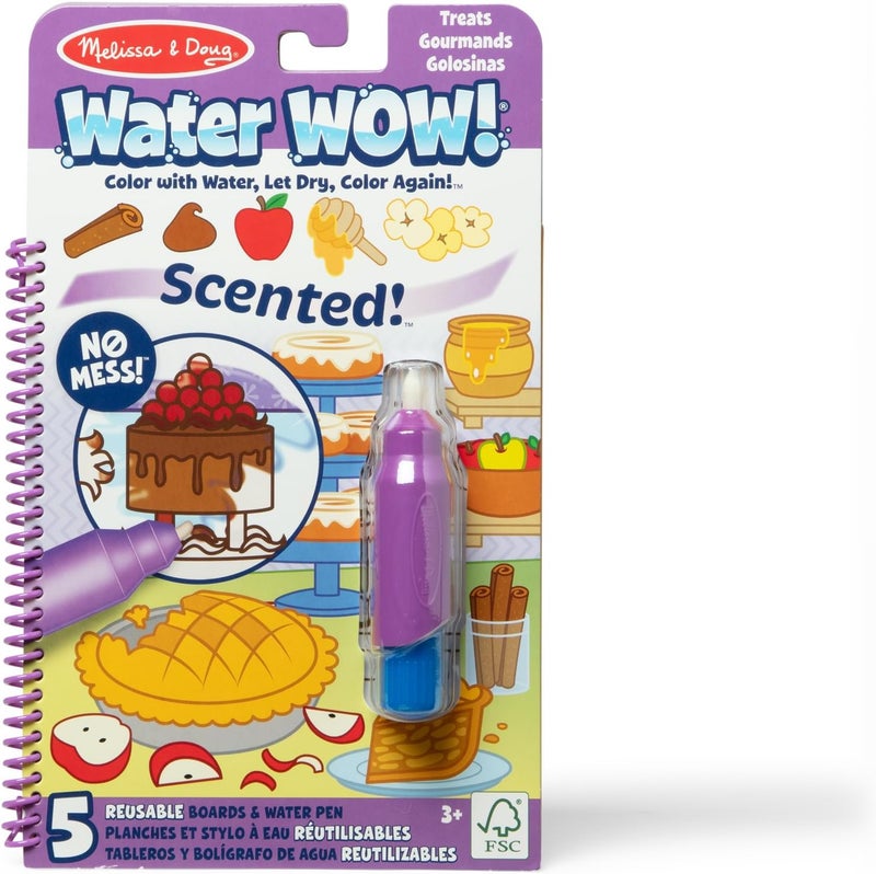 Melissa & Doug Water Wow - Treat Scented Reusable Water-Reveal Activity Pad with 4 Dessert-Themed Boards & Refillable Pen - Image 1