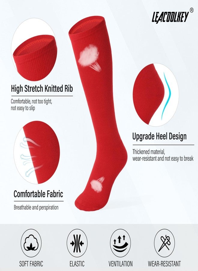 LEACOOLKEY Baseball Belt and Socks Combo Set Softball Socks and Elastic Belt for Adult Men Women Red - Image 5
