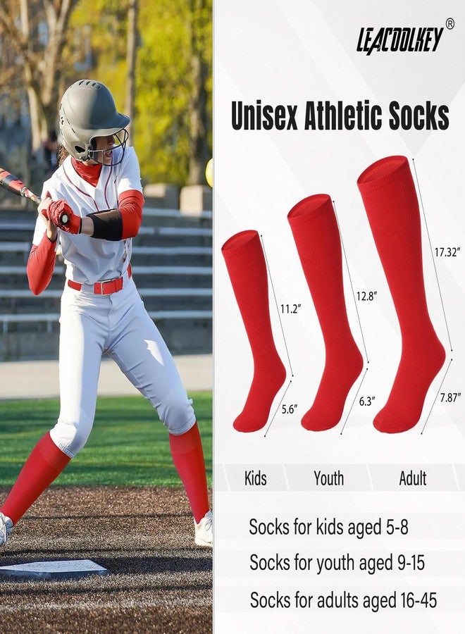 LEACOOLKEY Baseball Belt and Socks Combo Set Softball Socks and Elastic Belt for Adult Men Women Red - Image 3