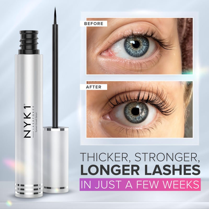 NYK1 CONCENTRATED Lash Serum For Eyelash Growth (XL - 8ml) LashForce Eyelash Serum To Grow Lashes Longer And Thicker - Eye Lash Enhancing Formula With Easy Application And Long Lasting Results - Image 2
