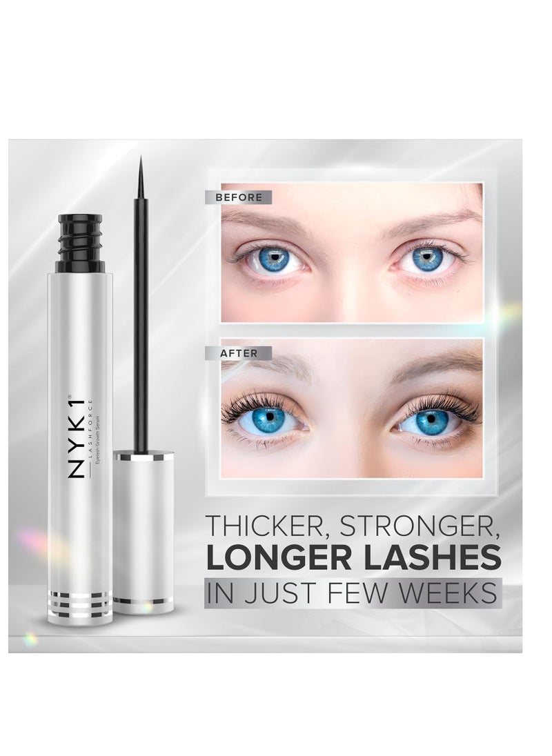 NYK1 Volume Enhancing Lash Serum For Eyelash Growth (XL - 8ml) LashForce Eyelash Serum To Grow Lashes Longer And Thicker Eyelash Growth Serum - Lash Growth Serum For Enhanced Eye Lash Serum Growth