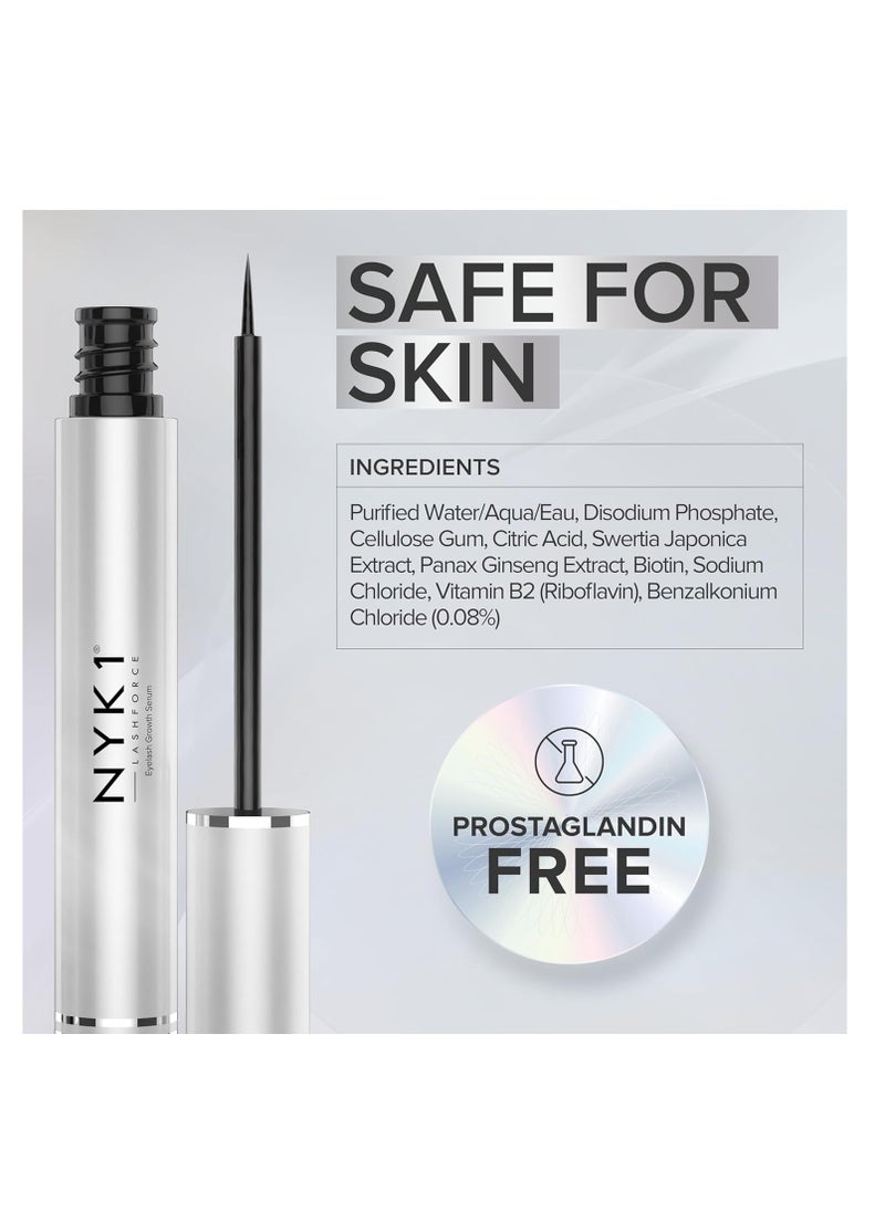 NYK1 Volume Enhancing Lash Serum For Eyelash Growth (XL - 8ml) LashForce Eyelash Serum To Grow Lashes Longer And Thicker Eyelash Growth Serum - Lash Growth Serum For Enhanced Eye Lash Serum Growth