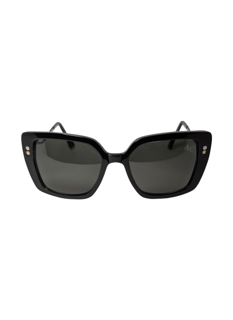 Armando Cavelli - Authentic Armando Cavelli sunglasses, crafted from carefully selected premium acetate for a luxurious look and longevity with extensive use. This model combines modernity and classic style, with a raw black acetate front and gunmetal -plated metal temples to complete your luxury look. Comes with premium polymer lenses offer UV400 protection in a gradient grey. - Image 1