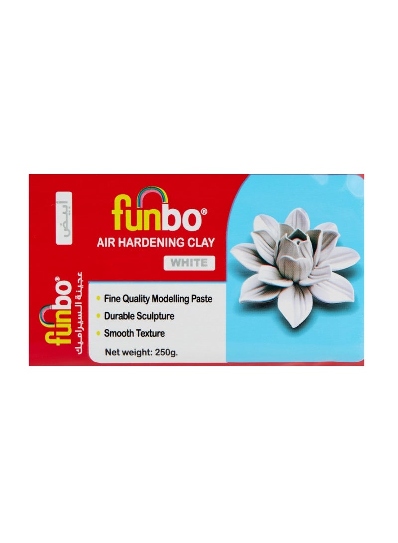 فانبو Funbo Air Hardening Clay Premium Modeling Paste for Arts & Crafts | White (250g) - Image 4